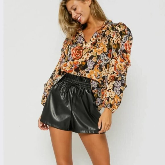 Olivaceous floral 100% cotton peasant blouse w tassels, Size Medium - Picture 15 of 15